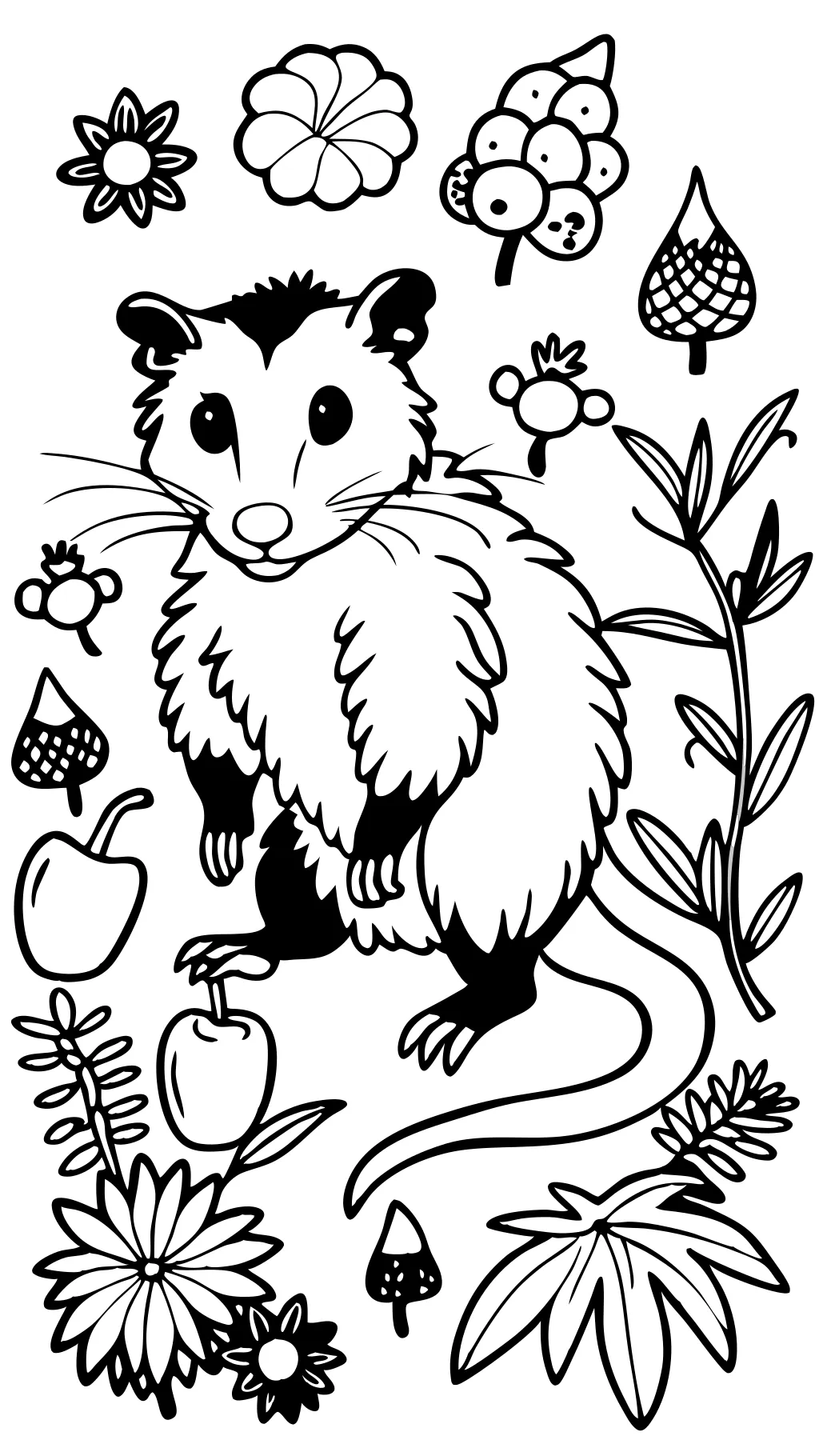 coloriage d’opossum